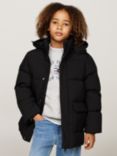 Tommy Hilfiger Kids' Logo Puffer Coat, Black