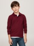 Tommy Hilfiger Kids'  Long Sleeve Polo Shirt, Deep Rouge