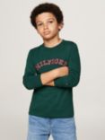 Tommy Hilfiger Kids' Monotype Embroidered T-Shirt, Ornamental Green