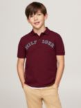 Tommy Hilfiger Kds' Cotton Logo Polo Shirt, Deep Rouge