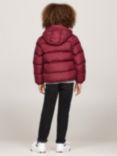 Tommy Hilfiger Kids' Down Filled Relaxed Puffer Jacket, Deep Rouge