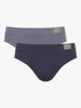 sloggi Go Natural Briefs, Pack of 2, Dark Grey/Blue