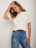 Mint Velvet Wool Blend Knit T-Shirt, Ivory