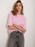 Mint Velvet Wool Blend Half Sleeve Jumper, Pink