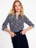 Boden Amelia Spot Jersey Shirt, Navy/White