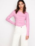 Boden Arabella Stripe Top, Pink/Ivory