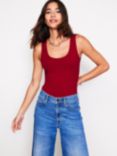 Boden Double Layer Scoop Neck Vest Top, Red Liquorice