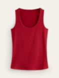 Boden Double Layer Scoop Neck Vest Top, Red Liquorice