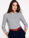 Boden Broderie Trim Stripe Top