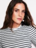 Boden Broderie Trim Stripe Top