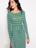 Boden Amelie Geometric Jersey Dress, Pine/Multi