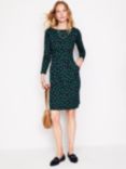 Boden Florrie Long Sleeve Dress, Navy/Green