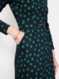 Boden Florrie Long Sleeve Dress, Navy/Green