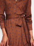 Boden Laura Polka Dot Jersey Shirt Dress, Brown