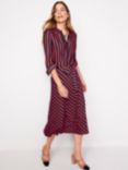 Boden Laura Chevron Stripe Jersey Dress, Navy/Rouge