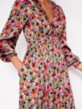 Boden Shirred Ruffle Floral Dress, Multi