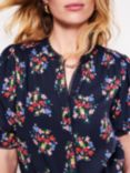 Boden Ara Floral Short Sleeve Top, Navy/Multi