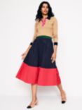 Boden Isabella Taffeta Skirt, Navy/Multi