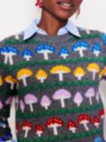 Boden Edie Fair Isle Mushroom Wool Blend Jumper, Grey/Multi