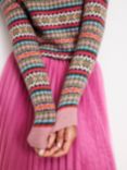 Boden Edie Fair Isle Stripe Wool Blend Jumper, Multi