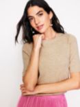 Boden Eva Cashmere T-Shirt, Chinchilla