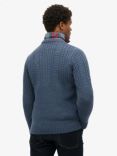 Superdry Jacob Cable Knit Jumper, Denim Blue