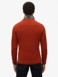 Superdry Textured Crew Knitted Jumper, Autumnal Orange