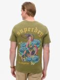 Superdry Tattoo Graphic T-Shirt, Khaki Olive