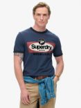 Superdry Core Logo Ringer Workwear Graphic T-Shirt, Richest Navy