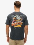 Superdry Biker Rock Graphic Loose T-Shirt, Mid Back in Black