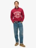 Superdry Athletic Printed Sweatshirt, Bordeaux Red