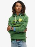 Superdry Embossed Graphic Hoodie, Winter Mint Marl