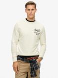 Superdry Micro Logo Loose Crew Sweatshirt, Cream