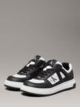 Calvin Klein Kids' Low Top Lace Up Trainers, Black/White