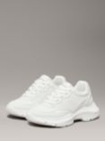 Calvin Klein Kids' Low Top Lace Up Trainers, Off White/Beige