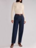 Ro&Zo High Waist Straight Leg Jeans, Blue