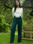 Ro&Zo Tailored Wide Leg Trousers, Green