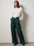 Ro&Zo Tailored Wide Leg Trousers, Green