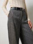 Ro&Zo Herringbone Wide Leg Trousers, Grey