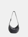 Whistles Sia Curved Crossbody Leather Bag, Black