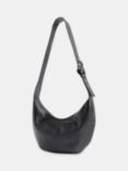 Whistles Sia Curved Crossbody Leather Bag, Black