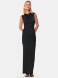 Whistles Cowl Neck Satin Maxi Dress, Black