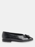 Whistles Cilou Leather Croc Effect Tassel Detail Pumps, Black