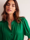 Boden Ara Scallop Short Sleeve Top, Rich Emerald