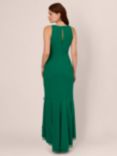 Adrianna Papell Ruffle Crepe Halterneck Dress, Radiant Emerald