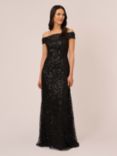 Adrianna Papell Off Shoulder Beaded Maxi Dress