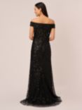 Adrianna Papell Off Shoulder Beaded Maxi Dress