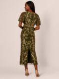 Adrianna Papell Bead Fluter Sleeve Dress, Olive