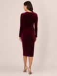 Adrianna Papell Velvet Asymmetric Dress, Burgundy