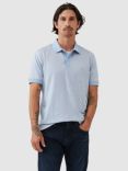 Rodd & Gunn LeBons Bay Jacquard Cotton Slim Fit Polo Shirt, Sky Blue